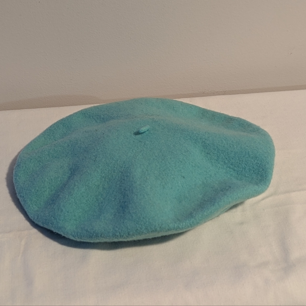 PARKHURST 100% wool teal green Basque beret. Vintage. GUC.
